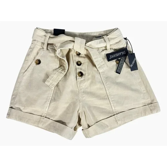 BLANKNYC Exposed Button Twill‎ Self Belted Cargo Shorts Camel Size 28 NWT - Picture 10 of 16